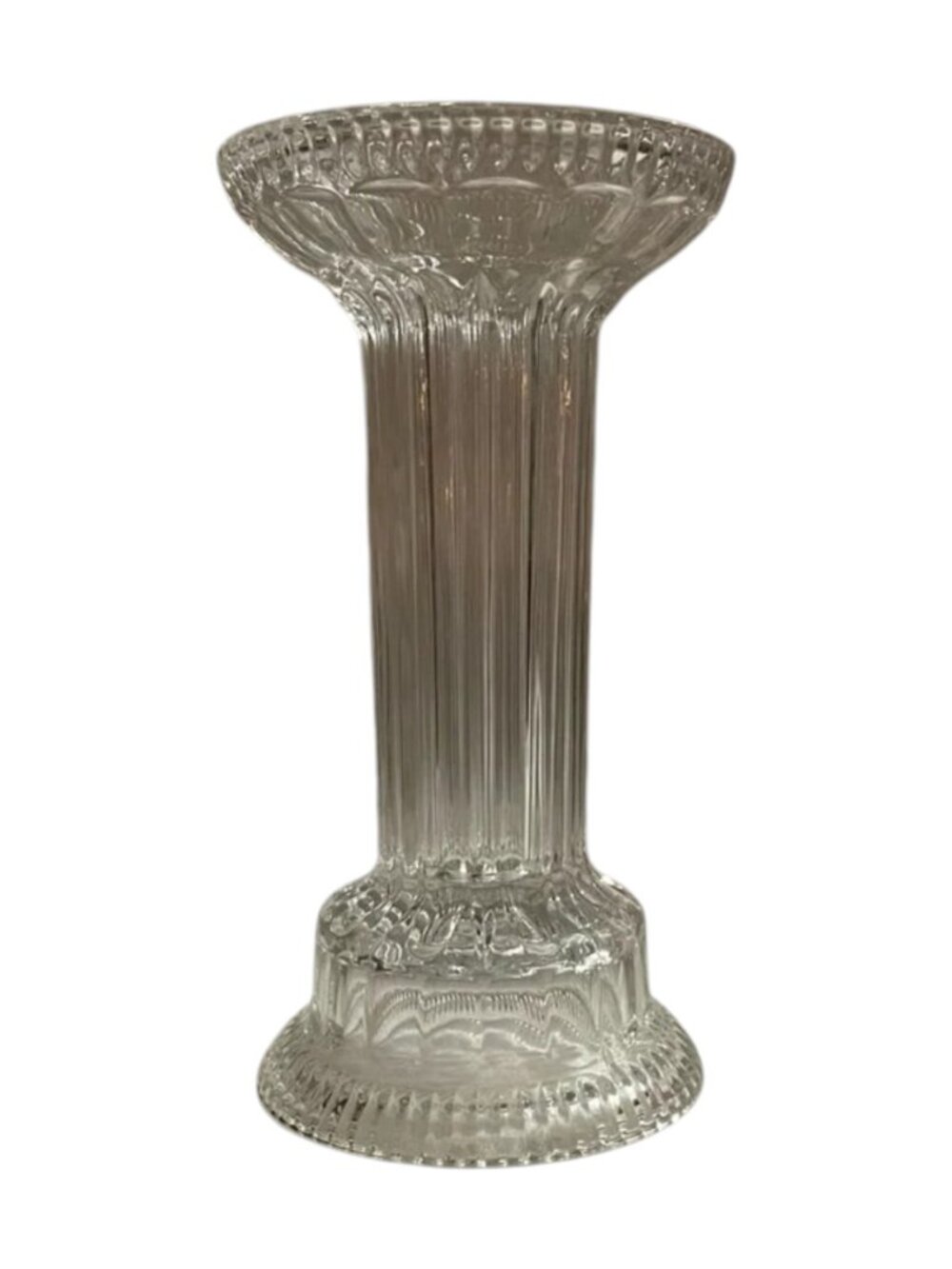 Vintage Crystal Clear Glass Flower Vase